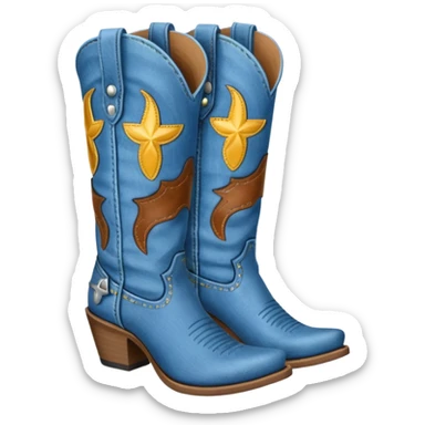 Denim cowgirl boots sticker