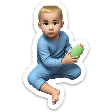 barefoot boy sitting alone sticker