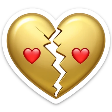 A broken heart glued together by money sticker