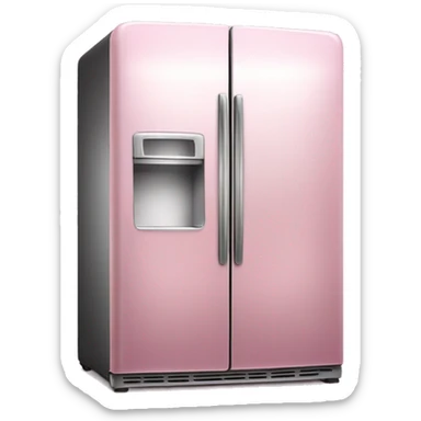 Realistic metallic light pink fridge isolated.  sticker