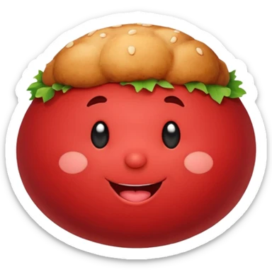a happy meatball sticker