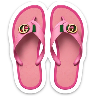 realistic pink gucci flip flops sticker