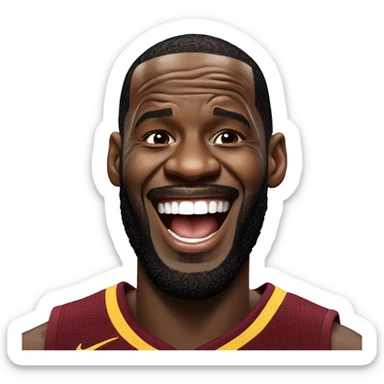 LeBron laughing sticker