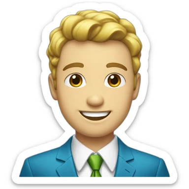 blue suit smile shirt piel blanca ojos verdes sticker