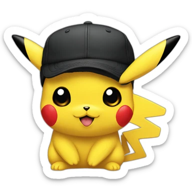 Pikachu wearing a durag and black air forces sticker
