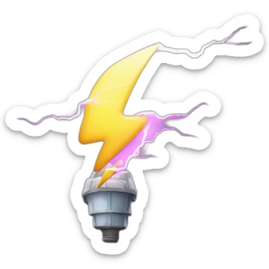 lightning bolt with power plant without fumes sticker