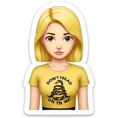 libertarian woman shirt dont tread on me sticker