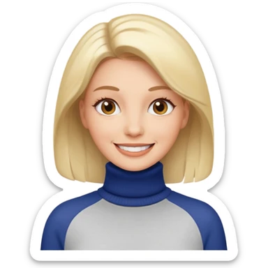 white turtleneck sweater on woman sticker