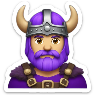 Purple and mustach Viking sticker