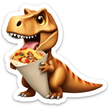 T-Rex eating a burrito sticker