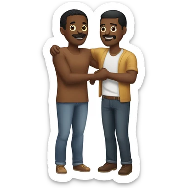 Gay Black guy and Mexican guy hugging  sticker