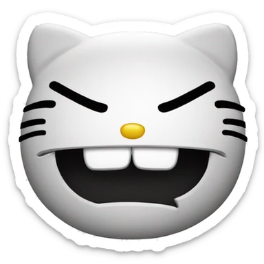 angry hello kitty head sticker