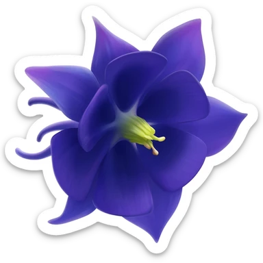 I said Columbine (flower) in Navy rich royal blue shade. No leaves. No other color sticker