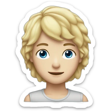 brunette boy with with blonde girl with blue eyes sticker