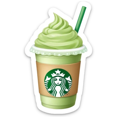 iced pastel green matcha in starbucks coffee cup sticker