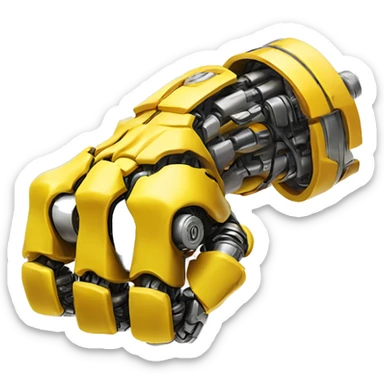 Yellow mechanical cyborg bicep that’s flexing sticker