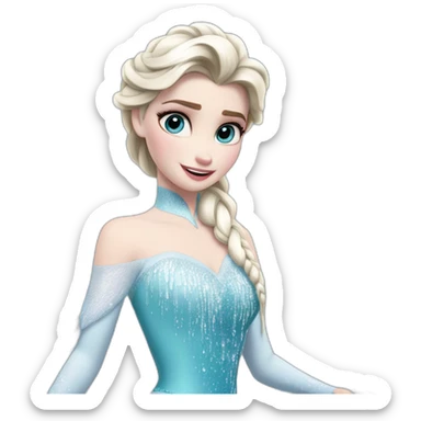 elsa -frozen lanzando hielo con las manos sticker