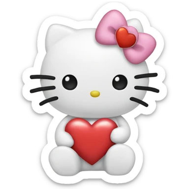 hello kitty with heart sticker