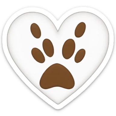 Paw print heart sticker