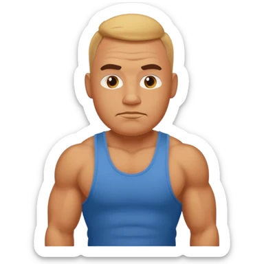 crea un señor fuerte con cara de papa sticker