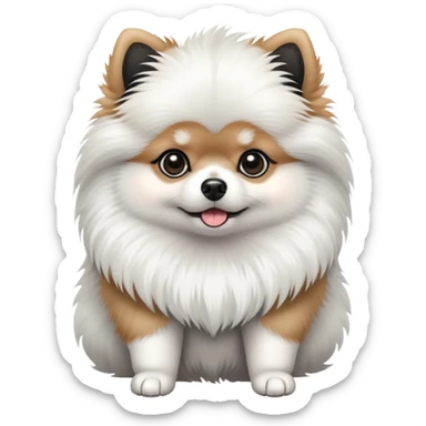 Black white pomeranian  sticker