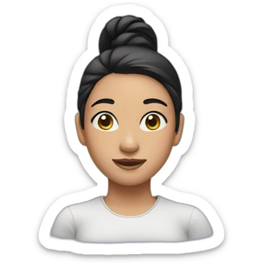 girl with black hair in a ponytail sticker