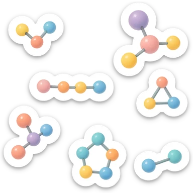 molecole chimiche fluttuano in aria sticker