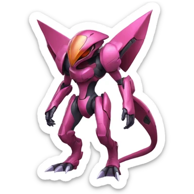 a Genesect-Raptor-Fakémon—hybrid with a futuristic visor-helmet full body sticker