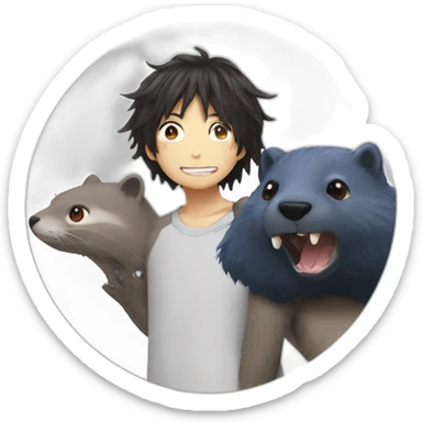 Dabi todoroki avec une loutre sticker