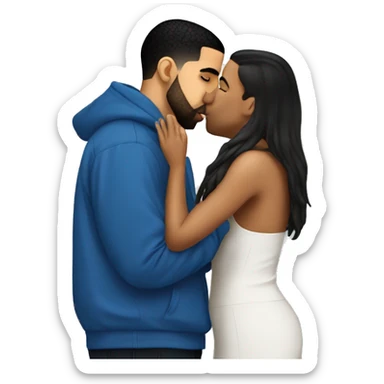 Drake kissing drake sticker