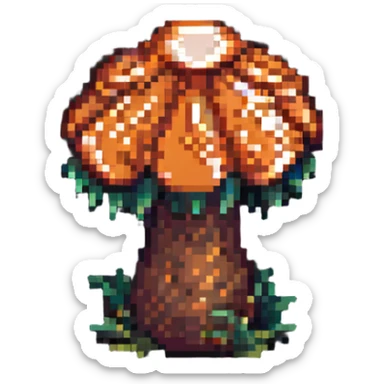 glowing mushroom, pixel art style sticker