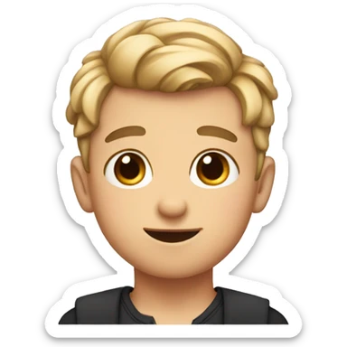 Cute boy with a bow sticker