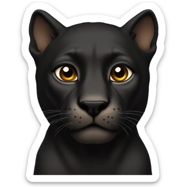 Black pantera with brown big eyes,stand half-profile sticker