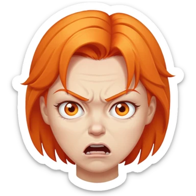 Angry mom with Orange hair sticker