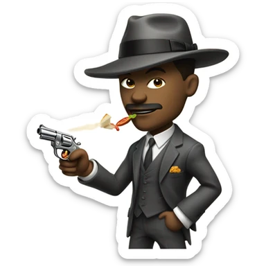 gangster playing football with a taco and toy gun sticker