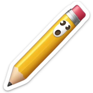 A fat, slightly thin, droopy-eyed, thick-lipped, big-headed, cute Japanese guy with a pencil in his hand and a smile on his face sticker