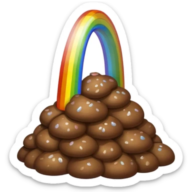 Poop at the end of rainbow  sticker