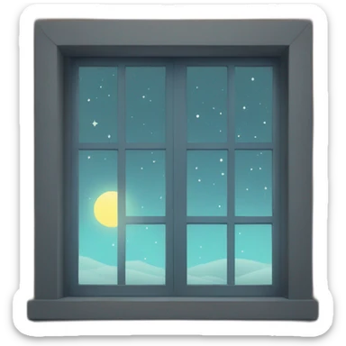 window at night with a lump sticker