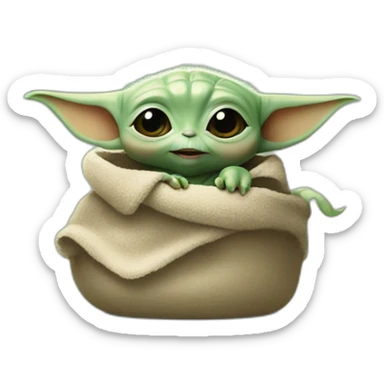 Baby yoda with baby dinosaur  sticker