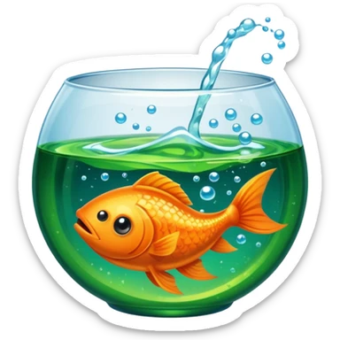 Fish in bowl of Mountain Dew  sticker