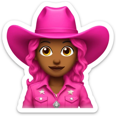 Hot pink cowgirl sticker