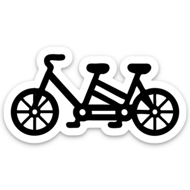 Remove the basket from the tandem citybike, keep clean modern icon style with transparent background. sticker