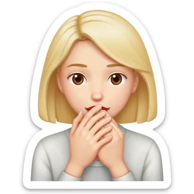 biting lip, rubbing hands together, plotting sticker