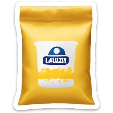Lavazza yellow bag of coffee beans sticker
