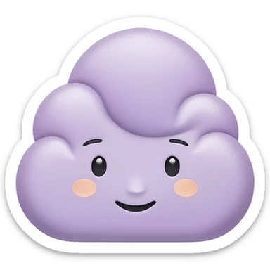 minimal abstract emoji representing sensitivity phase,
soft cloud-like rounded shape,
muted lavender or gray-pink pastel,
emotional but subtle design,
modern wellness app aesthetic,
transparent background,
vector illustration
 sticker