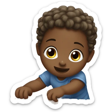 ￼ black baby playing with colorful xylophone sticker