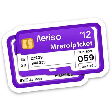 Parisien metro purple ticket  sticker