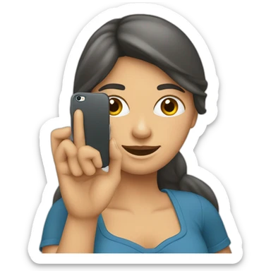 Mujer con teléfono móvil en la mano sticker