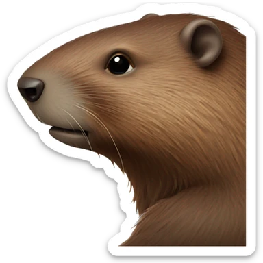 Winged beaver side profile sticker