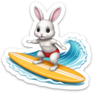 Bunny surfing sticker